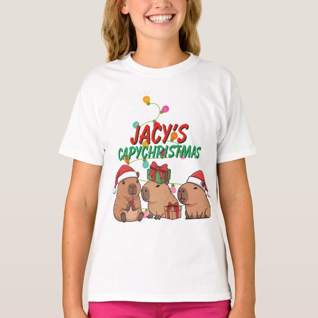 Capybara julhelg  t shirt (Framsida)