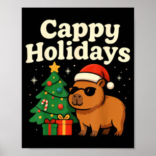 Capybara julskjorta, rolig Capy semester Poster