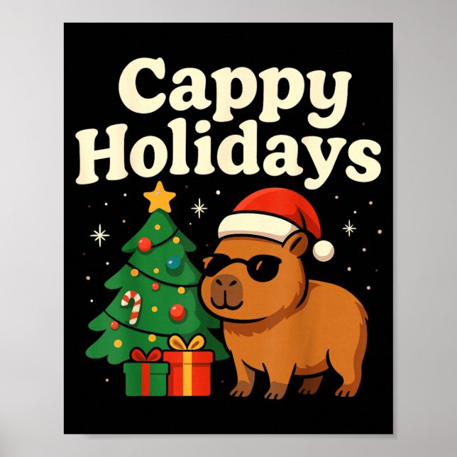 Capybara julskjorta, rolig Capy semester  Poster (Framsidan)