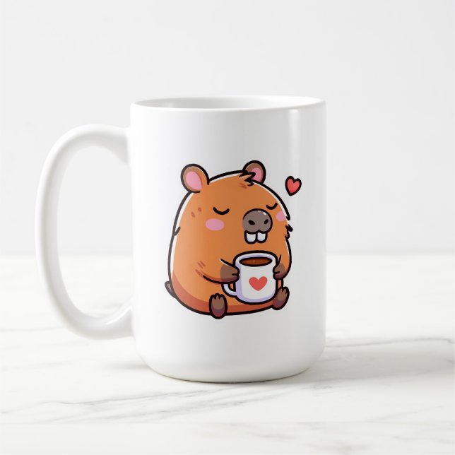 Capybara kaffe kärlek kaffemugg (Vänster)