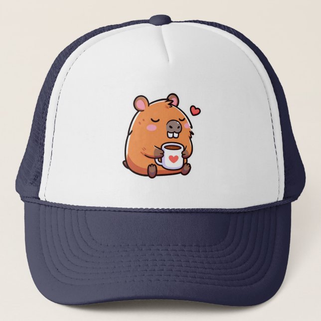 Capybara kaffe kärlek keps (Framsida)