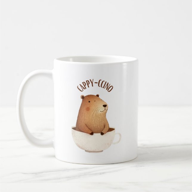Capybara-kaffe mugg, Cappyccino Kaffemugg (Vänster)