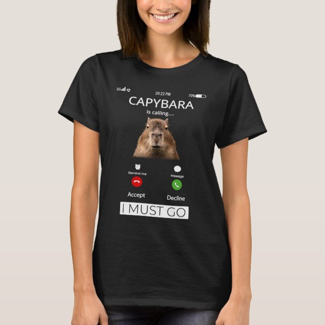 Capybara kallar Capybara Rodent Animal Funny T Shirt (Framsida)