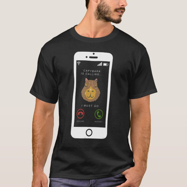 Capybara kallar humoristisk kapibara Rodent Anima T Shirt (Framsida)