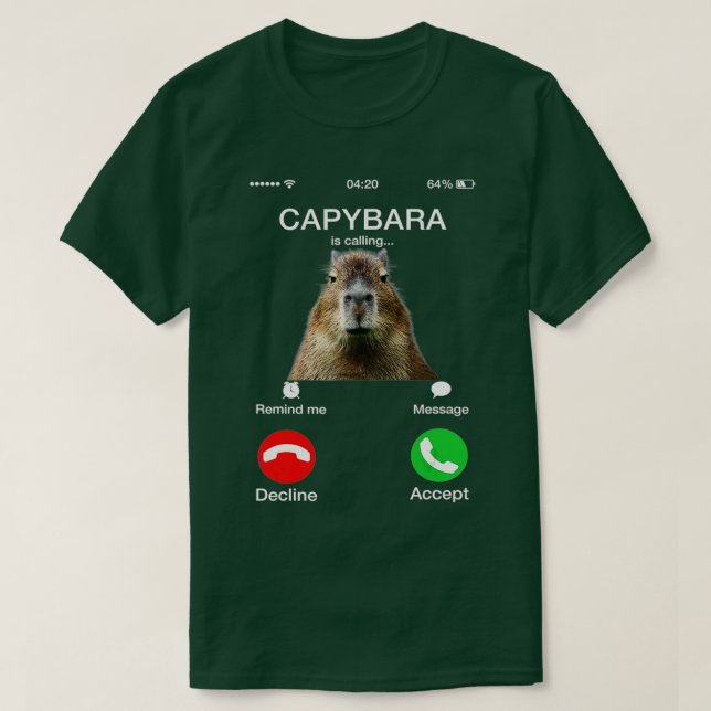 Capybara kallar sig för en berömd Capibara-djuröve T Shirt (Design framsida)