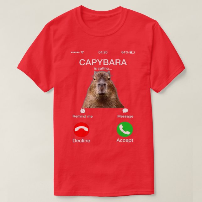 Capybara kallar sig för en berömd Capibara-djuröve T Shirt (Design framsida)