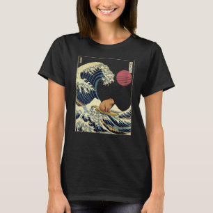 Capybara Kanagawa Wave Funny Surfa Animal T Shirt