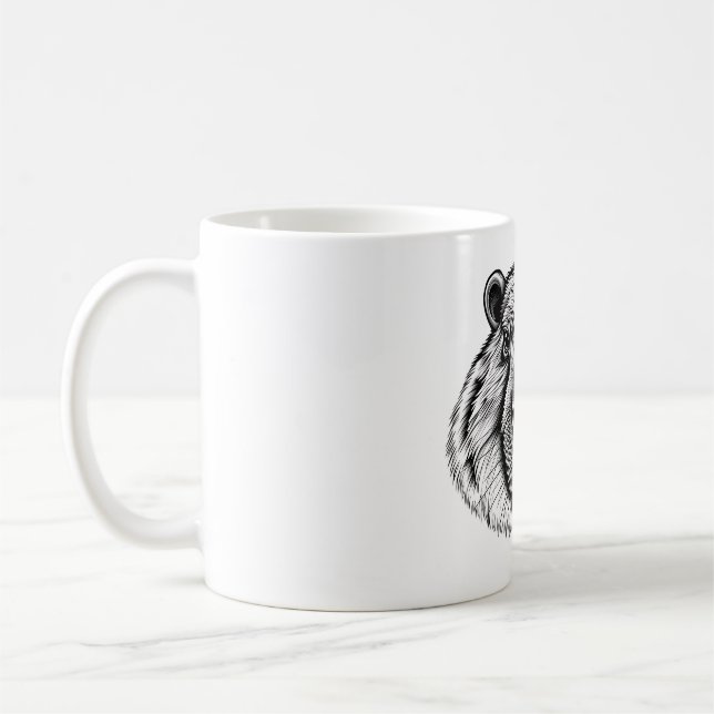 Capybara Kärlek Black & White T-Shirt Kaffemugg (Vänster)