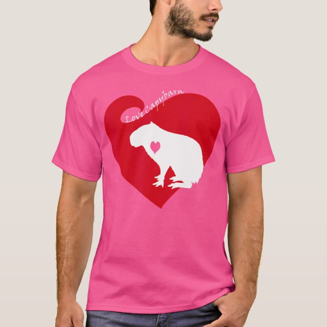 Capybara Kärlek Capybara T Shirt (Framsida)