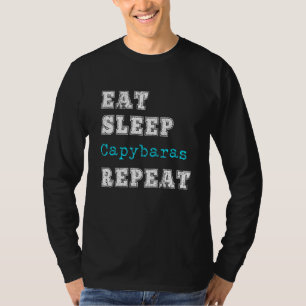 Capybara Kärlek Eat-viloläge Upprepa Capybaras T Shirt