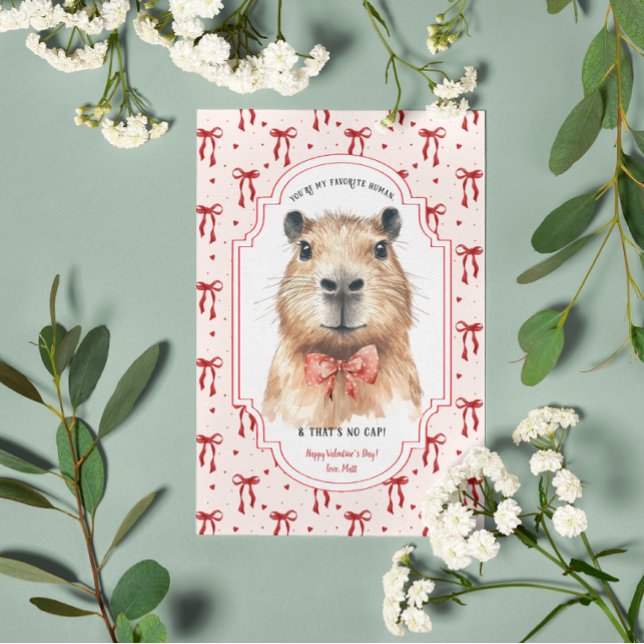 Capybara Kärlek: Inget Cap Alla Hjärtans Dag Kort (Skapare uppladdad)