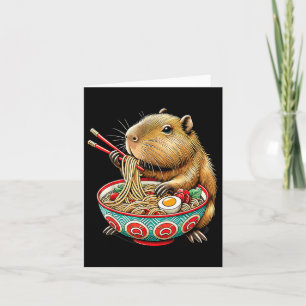 Capybara Kärlek Noodle Capybara Eating japansk Ram Kort