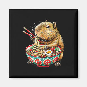 Capybara Kärlek Noodle Capybara Eating japansk Ram Magnet