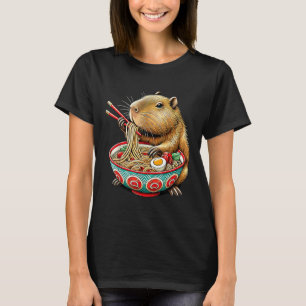 Capybara Kärlek Noodle Capybara Eating japansk Ram T Shirt