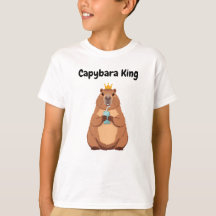 Capybara King Kids T-Shirt – Cute Crown Animal Tee
