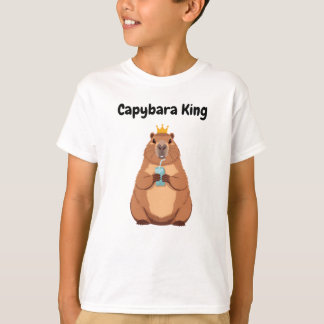 Capybara King Kids T-Shirt – Cute Crown Animal Tee