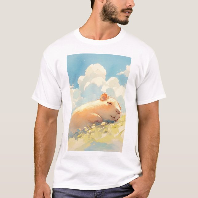 Capybara-kramar i gräset t shirt (Framsida)