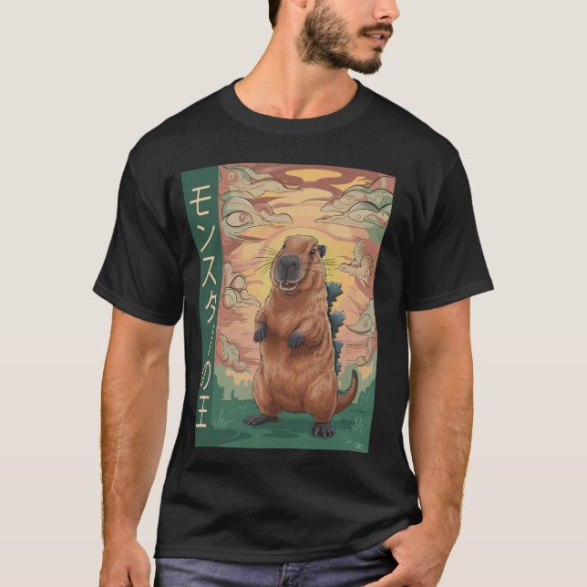 Capybara Kung i Monster Capyzilla Funny För barn T Shirt (Framsida)