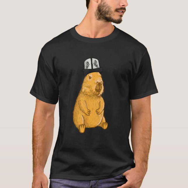 Capybara Kyrgyzstan Hat T Shirt (Framsida)