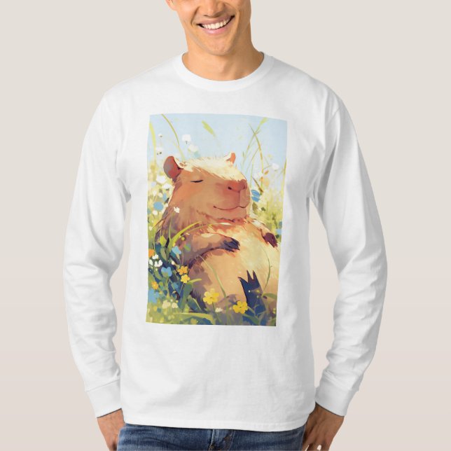 Capybara Lata Dagar T Shirt (Framsida)