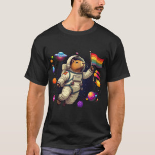 "Capybara LGBTQ in Space: Roligt UFO Äventyr T-Shi T Shirt