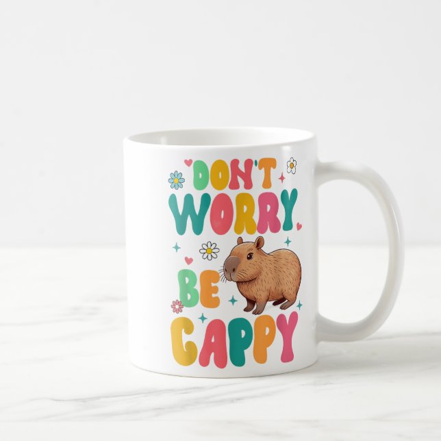 Capybara Lover Motivation Sitive Don't That Worry  Kaffemugg (Höger)