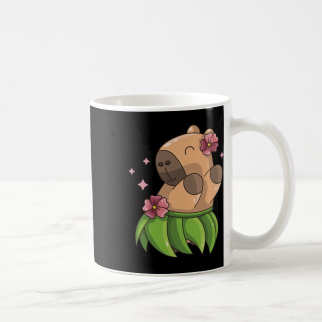 Capybara Luau Dancing Hawaii Vacation Clothes Girl Kaffemugg (Höger)