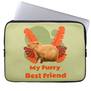 Capybara Luffiga Bästa Vän Tropisk Djur Laptop Fodral
