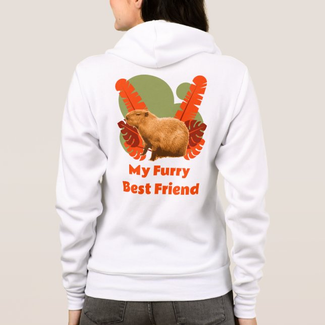 Capybara Luffiga Bästa Vän Tropisk Djur T Shirt (Baksida)