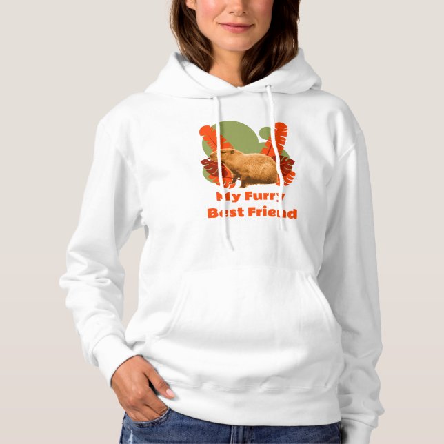 Capybara Luffiga Bästa Vän Tropisk Djur T Shirt (Framsida)