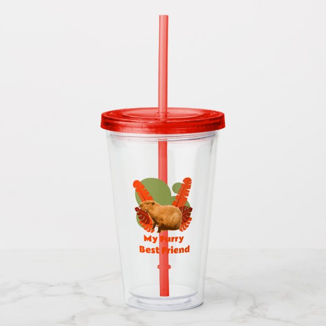 Capybara Luffiga Bästa Vän Tropisk Djur Take Away Mugg (Framsida)