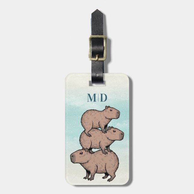 Capybara Luggage Tags Bagagebricka (Vertikal Framsida)