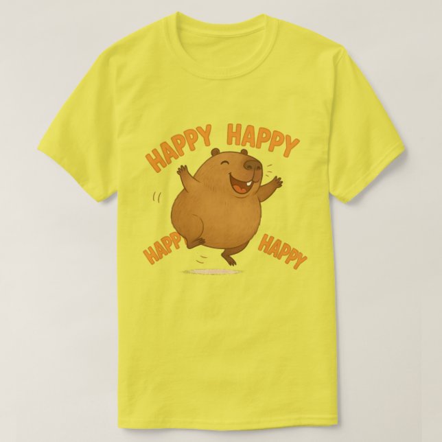 Capybara "Lycklig Capybara" T Shirt (Design framsida)