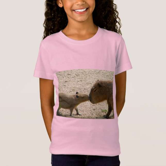 Capybara Mamma och Baby T Shirt (Framsida)
