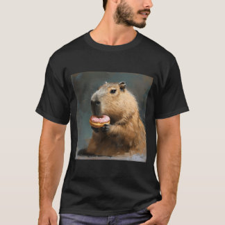 Capybara med Rosa Donut T Shirt