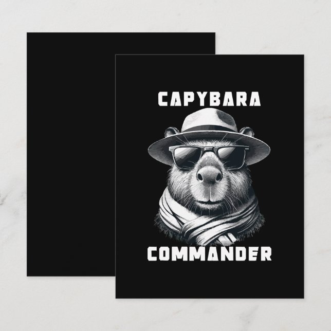 Capybara Med Solglasögon Capy Kommendör Anteckningskort (Fram/baksida)