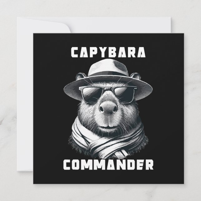 Capybara Med Solglasögon Capy Kommendör Inbjudningar (Framsida)