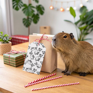 Capybara med Top hat Presentetikett