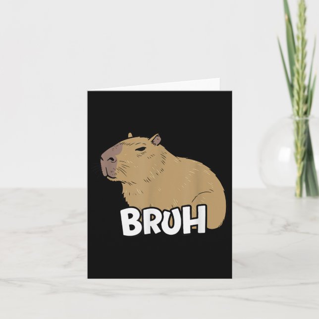 Capybara Meme säger Bruh med Capybara Boys Girls Kort (Framsida)
