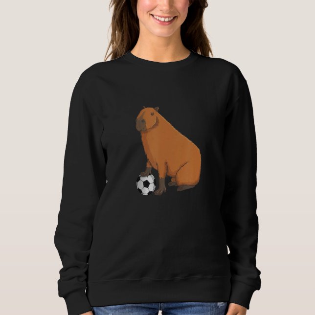 Capybara Meme Soccer player with Football T Shirt (Framsida)