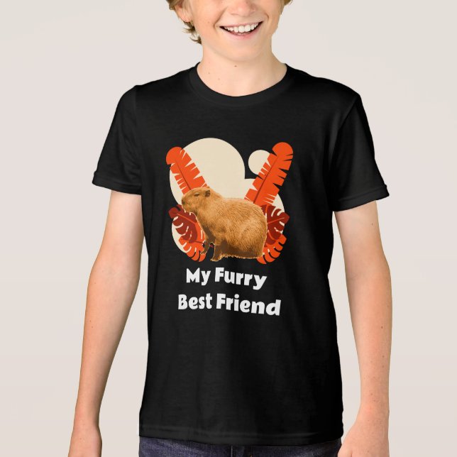 Capybara Min Pälsiga Bästa Vän T Shirt (Framsida)