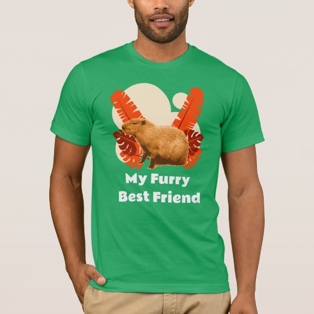 Capybara Mitt Hårig Best Friend T Shirt (Framsida)