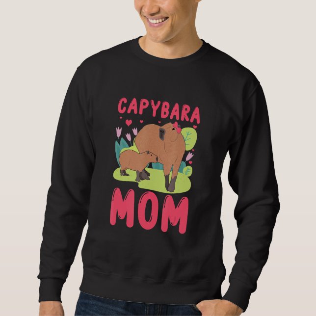 Capybara Mom Capy Lång Ärmad Tröja (Framsida)