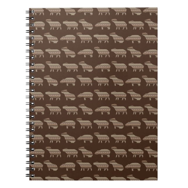 Capybara Mönster Anteckningsbok Med Spiral (Framsidan)