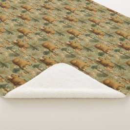 Capybara Morning Coffee Breakfast Botanical Art