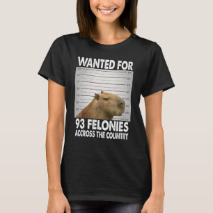 Capybara Mugshot ville ha 93 filonier över hela T Shirt