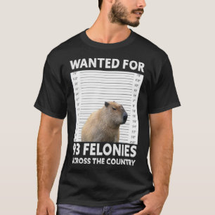 Capybara Mugshot ville ha 93 filonier över hela T Shirt