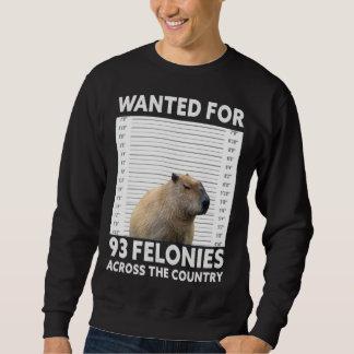 Capybara Mugshot Wanted For 93 Felonies Across The Lång Ärmad Tröja