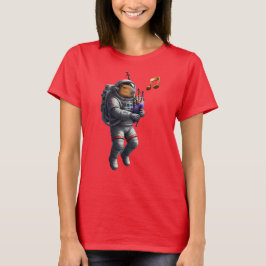Capybara Musician in Space T-shirt