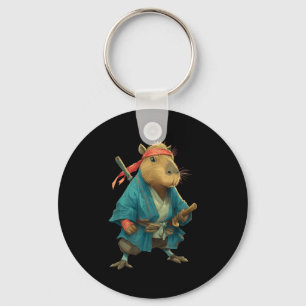 Capybara Ninja Samurai Japan Rolig Japansk Grafik Nyckelring